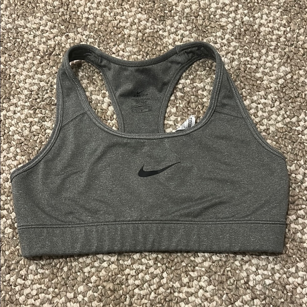 Nike Gray Sports Bra with Racerback Design